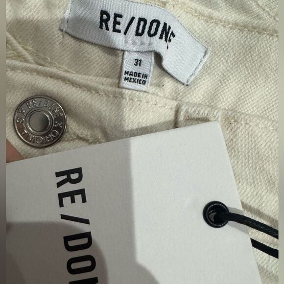 NWT Re/Done 80s Slim Straight Leg jeans in Vintage White - Picture 6 of 8